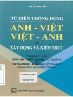 Từ điển thông dụng anh   việt, việt   anh về xây dựng và kiến trúc  