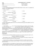 Tải Đề kiểm tra 1 tiết môn Tiếng Anh lớp 7 lần 2 năm học 2019 - 2020 - Đề kiểm tra 45 phút môn Tiếng Anh 7 có file nghe và đáp án