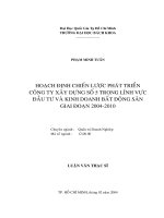 Hoạch định chiến lược phát triển công ty xây dựng số 5 trong lĩnh vực đầu tư và kinh doanh bất động sản giai đoạn 2004 2010 