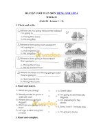 Tải Bài tập cuối tuần môn Tiếng Anh lớp 4 - Tuần 33 - Bài tập tiếng Anh lớp 4 chương trình mới Unit 20 có đáp án