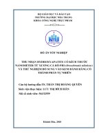 Thu nhận hydroxyapatite có kích thước nanometer từ xương cá rô phi (oreochromis niloticus) và thử nghiệm bổ sung vào kem đánh răng có thành phần tự nhiên  