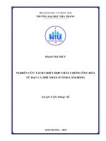 Nghiên cứu tách chiết hợp chất chống oxy hóa từ hạt cà phê nhân ở tỉnh lâm đồng  
