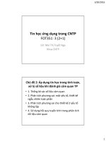 Tin học ứng dụng trong công nghệ thực phẩm 