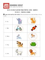 Tiếng Anh BME: Key khối 1 - Tuần 3 tháng 3