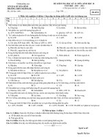 Download Đề và đáp án kiểm tra 1 tiêt sinh học lớp 10