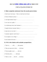 Tải Bài tập tiếng Anh lớp 6 Unit 6: Places - Tiếng Anh 6 Unit 6 Places| Bài tập Unit 6 lớp 6 có đáp án