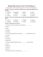 Tải Bài tập Tiếng Anh lớp 9 Unit 2: City life nâng cao - Ôn tập tiếng Anh 9 thí điểm theo từng Unit có đáp án