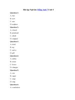 Tải Trắc nghiệm Ngữ âm Tiếng Anh 7 Unit 4: Music and arts - Bài tập Trắc nghiệm Tiếng Anh 7 mới Unit 4 có đáp án