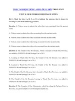 Tải Trắc nghiệm Writing tiếng Anh lớp 11 Unit 8 Our World Heritage Sites - Bài tập Tiếng Anh 11 mới theo từng Unit có đáp án