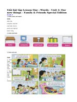 Tải Giải bài tập Family and Friends lớp 3 Unit 2: Lesson one - Giải bài tập Tiếng Anh lớp 3 Unit 2: Our new things