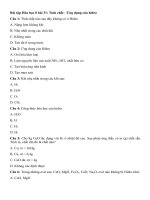 Tải Trắc nghiệm Hóa học 8 bài 31 - Tính chất - Ứng dụng của hiđro