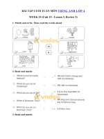 Tải Bài tập cuối tuần môn Tiếng Anh lớp 4 Tuần 25 - Đề luyện tập cuối tuần lớp 4 môn tiếng Anh