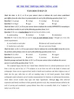 Tải Đề thi thử THPT Quốc Gia môn tiếng Anh trường THPT Chuyên Bắc Ninh lần 2 - Đề thi THPT Quốc gia 2020 môn Anh có đáp án