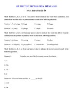 Tải Đề ôn thi THPT Quốc Gia môn tiếng Anh năm 2020 số 11 - Đề thi THPT Quốc gia 2020 môn Anh có đáp án
