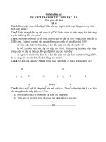 Download 2 đề kiểm tra 1 tiết môn vật lý 9 cực hay