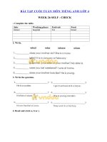 Tải Bài tập cuối tuần môn Tiếng Anh lớp 4 Tuần 26 - Đề luyện tập cuối tuần lớp 4 môn tiếng Anh