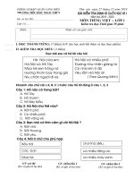 Bài kiểm tra định kì cuối Hk1 - Năm học 2019 - 2020 - Môn Tiếng Việt - Lớp 1