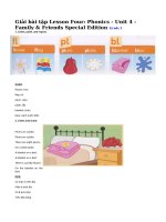 Tải Giải bài tập Family and Friends lớp 3 Unit 4: Lesson four - Giải bài tập tiếng Anh lớp 3 Unit 4: We have English!