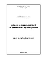Luận án tiến sĩ những vấn đề lý luận và thực tiễn về chế định án tích theo luật hình sự việt nam 