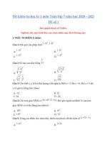 Tải Đề kiểm tra học kì 1 môn Toán lớp 7 năm học 2020 - 2021 Đề số 1 - Đề kiểm tra học kỳ 1 môn Toán lớp 7 có đáp án