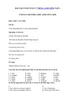 Tải Bài tập cuối tuần Tiếng Anh 8 tập 1 tuần 17 Unit 8 Country Life and City Life - Ôn tập Tiếng Anh lớp 8 theo từng Unit có đáp án