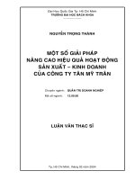 Một số giải pháp nâng cao hiệu quả họat động sản xuất   kinh doanh của công ty tân mỹ trân 