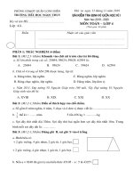 Bài kiểm tra định kì giữa Hk 1 - Năm học 2019 - 2020. Môn Toán -  Lớp 4