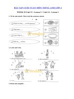 Tải Bài tập cuối tuần môn Tiếng Anh lớp 4 - Tuần 22 - Phiếu Bài tập cuối tuần lớp 4 môn tiếng Anh có đáp án