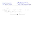 Download Đề kiểm tra 15 phút sinh học 10 tỉnh Kon Tum