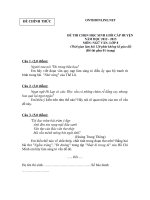 Download Đề và ĐA thi học sinh giỏi cấp huyện môn ngữ văn 8