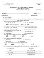 Tải Đề thi Tin học lớp 5 cuối kì 2 Có đáp án năm 2019 - 2020 - Đề thi Tin học lớp 5 kì 2