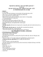 NỘI DUNG BÀI HỌC MÔN SỬ 7 - TUẦN 22 (2020 - 2021)