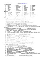 Tải Bài kiểm tra số 1 môn tiếng Anh lớp 10 năm học 2018 - 2019 - Đề ôn thi giữa học kì 1 lớp 10 môn tiếng Anh