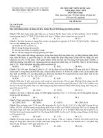 Tải Đề thi thử THPT Quốc gia năm 2015 môn Hóa học trường THPT Chuyên Lý Tự Trọng, Cần Thơ - Đề thi thử đại học môn Hóa có đáp án