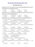 Tải Đề ôn thi THPT Quốc Gia môn tiếng Anh năm 2020 số 9 - Đề thi THPT Quốc gia 2020 môn Anh có đáp án