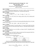 Download Đề thi HKII môn hóa 10 - chương trình nâng cao