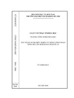 Nghiên cứu lựa chọn quy trình công nghệ và đề xuất sơ đồ điều khiển tự động công đoạn sản xuất cồn nhiên liệu bằng Zeolite 3A