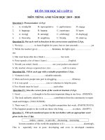 Tải Đề thi học kì 1 tiếng Anh lớp 11 năm 2019 - 2020 - Đề kiểm tra tiếng Anh lớp 11 có đáp án