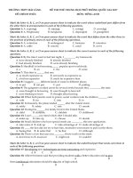 Tải Đề thi thử THPT Quốc gia môn tiếng Anh năm 2017 trường THPT Hải Lăng, Quảng Trị có đáp án - Đề ôn thi Đại học môn tiếng Anh