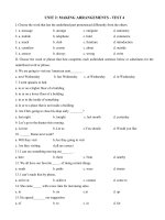 Tải Bài tập Tiếng Anh lớp 8 Unit 2: Making Arrangements hệ 7 năm - Trắc nghiệm Unit 2 lớp 8 Making Arrangements có đáp án