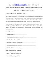 Tải Bài tập tiếng Anh lớp 5 Unit 20: Which one is more exciting, life in the city or life in the countryside - Ôn tập tiếng Anh 5 theo từng Unit có đáp án