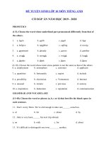 Tải Đề ôn thi vào lớp 10 môn Tiếng Anh năm học 2019 - 2020 số 31 - Đề thi vào lớp 10 môn Tiếng Anh không chuyên 2019 có đáp án