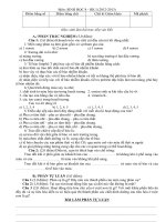 Download Đề và đáp án kiểm tra HKI sinh học 8- đề chính thức