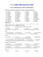 Tải Bài tập Tiếng Anh lớp 10 Unit 9 Preserving The Environment - Ôn tập tiếng Anh 10 mới theo từng Unit có đáp án