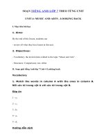 Tải Unit 4 lớp 7 Looking back - Tiếng Anh 7 Unit 4 Music and Art| Giải bài tập SGK tiếng Anh 7 mới Unit 4 Looking back