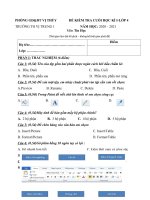 Tải Đề thi học kì 1 lớp 4 môn Tin học trường Tiểu học Vị Trung 1, Hậu Giang năm học 2020 - 2021 - Đề kiểm tra cuối học kì 1 lớp 4 môn Tin