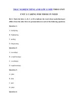 Tải Trắc nghiệm Ngữ âm tiếng Anh lớp 11 Unit 4 Caring For Those In Need - Bài tập tiếng Anh 11 mới theo từng Unit có đáp án