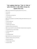 Tải Trắc nghiệm Sinh học 7 Bài 14: Một số giun tròn khác và đặc điểm chung của ngành Giun tròn - Câu hỏi trắc nghiệm Sinh học 7 có đáp án