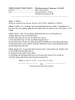 Download Đề và đáp án kiểm tra HKII hóa học 8- 2012 2013