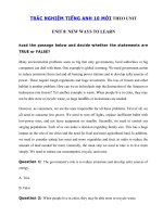 Tải Trắc nghiệm Reading tiếng Anh lớp 10 Unit 9 Preserving The Environment - Bài tập Tiếng Anh 10 mới theo từng Unit có đáp án